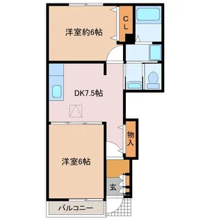 キュート・レジデンス【1階】の間取り