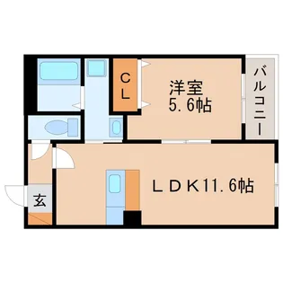 ハートフル下戸山【3階】の間取り