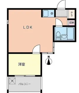 ユナイト山手サンピース【2階】の間取り