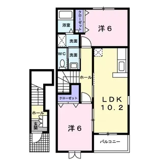 ジェルメ中澤A【2階】の間取り