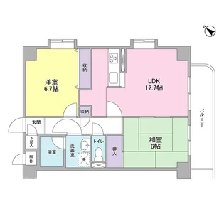レジデンス ヨコハマ南【3階】の間取り