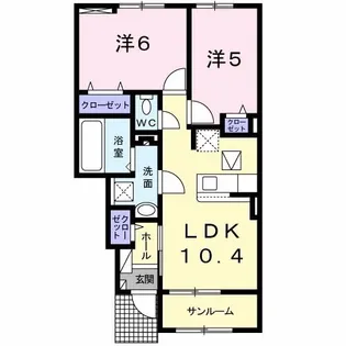 メゾンド 悠 B【1階】の間取り