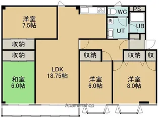 小山内マンション Bタイプ【1階】の間取り