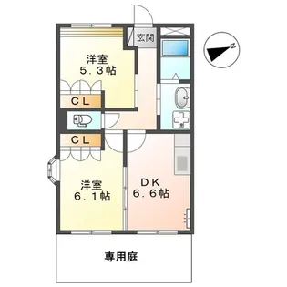 グランディール・ソフィア【1階】の間取り