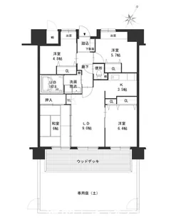 クラシオン荒江【1階】の間取り