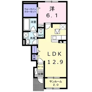 ティーダ感田A【1階】の間取り