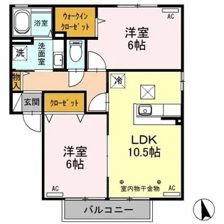 フラワーレジデンス鈴木 (08)八番館【1階】の間取り