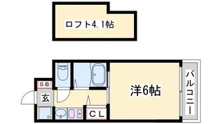 エステムコート三宮駅前ラ・ドゥー【9階】の間取り