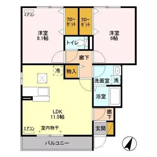 イーズフィールド【1階】の間取り