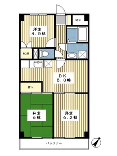 ラリーグラス【2階】の間取り