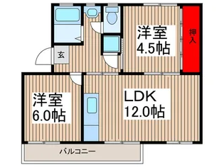 八潮伊草団地1号棟【5階】の間取り