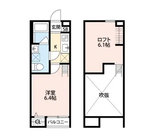 サヴォイ東林間【1階】の間取り