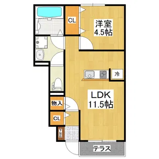 サンライズ東 A・B【1階】の間取り