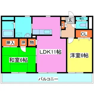 コンフォーレ南高江【2階】の間取り