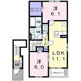 プランドール荻原【2階】の間取り