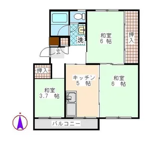松戸タイムズ1号棟【4階】の間取り