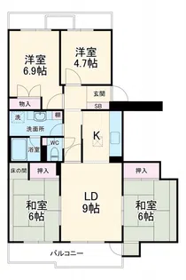 広沢パークマンション【1階】の間取り