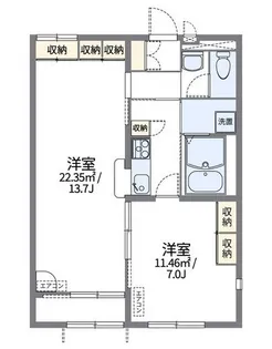 レオパレスアルタフォレV【1階】の間取り