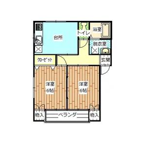 Yコーポ エンドレス【2階】の間取り