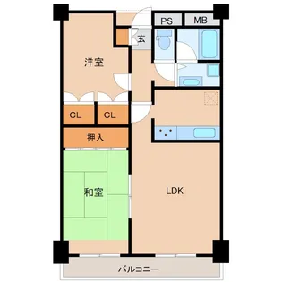 ロイヤルマンション中常【2階】の間取り