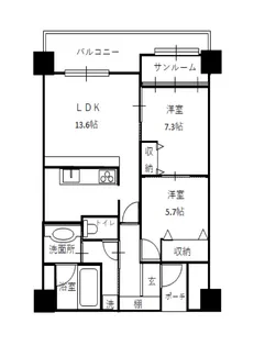 セントラルビューあおもり【8階】の間取り