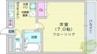 コモードカルム河原町【5階】の間取り