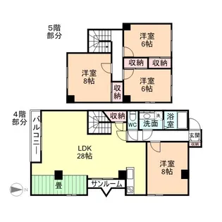 4LDKの間取り画像