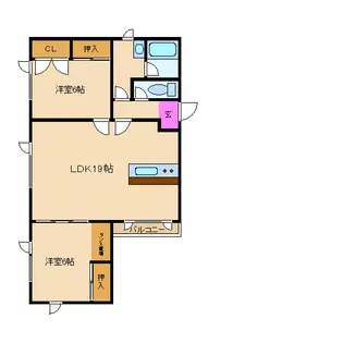 ルーベル東2条【2階】の間取り