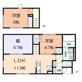 ヴィラ大雅B棟【1階】の間取り