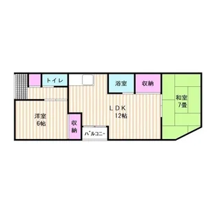 2LDKの間取り画像