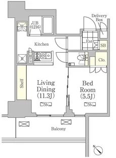 メゾンカルム日本橋馬喰町【13階】の間取り