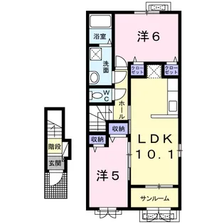 山形県天童市長岡北1【アパート】の間取り