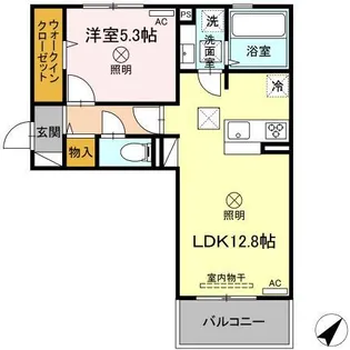 1LDKの間取り画像