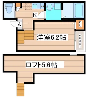 ハーモニーテラス八乙女【2階】の間取り