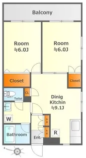 プラティーク成城【1階】の間取り