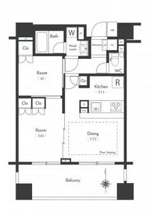 クオリアY z恵比寿【6階】の間取り