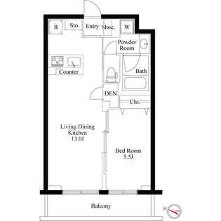 東京都目黒区柿の木坂1【マンション】の間取り