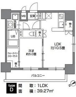 カスタリア三ノ輪【5階】の間取り