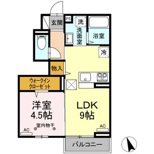 D-ROOM篭田【1階】の間取り