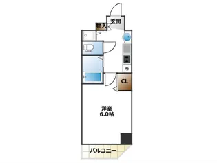 スワンズシティ難波南【3階】の間取り