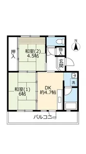 UR新多聞【5階】の間取り