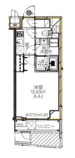 S-RESIDENCE新宿イースト【4階】の間取り