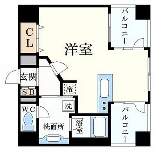 プレジール三ノ宮【4階】の間取り