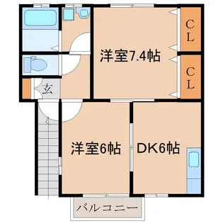 Carino 愛美【2階】の間取り