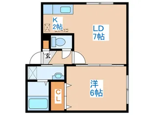 ウエストヴィレッジ【2階】の間取り