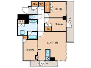 リバーガーデンタワー上町台筆ケ崎【25階】の間取り