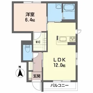 ミューローズ長橋B【1階】の間取り