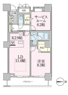 ロイヤルパークスタワー南千住【33階】の間取り
