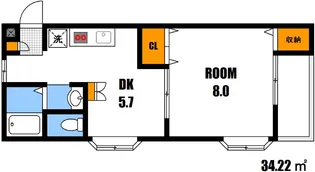 サウザンクロス高田【1階】の間取り