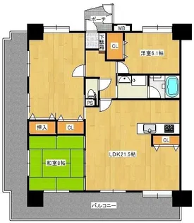 オーガストマンション大村にしほんまち【1階】の間取り
